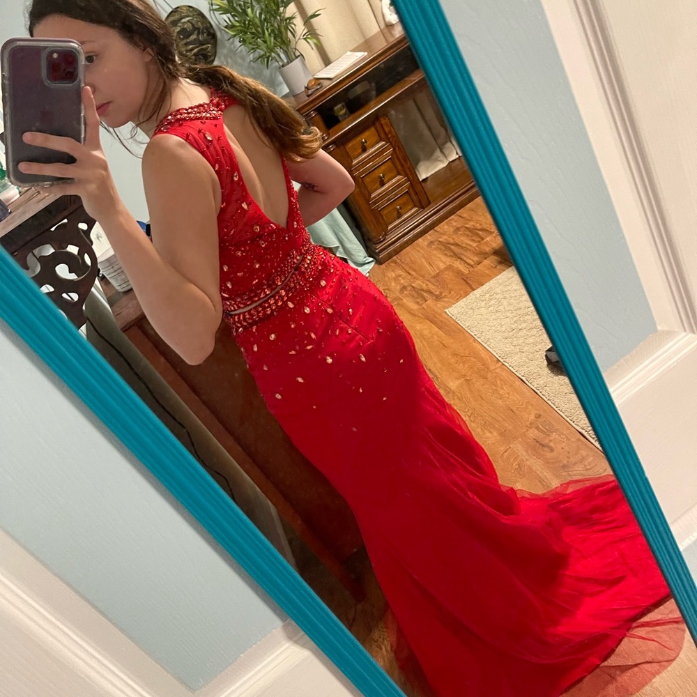 Milano Red Prom Dress - Picture 3 of 7